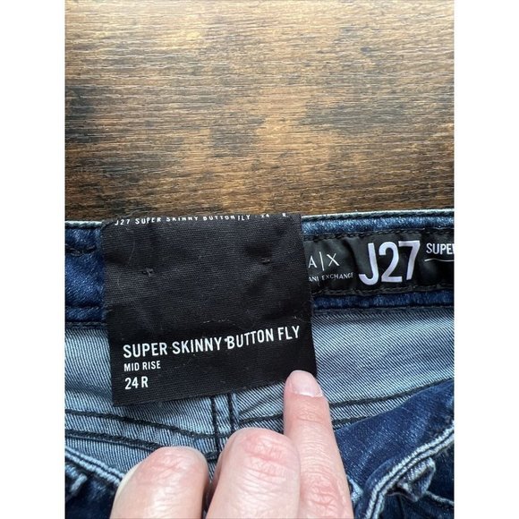 Armani Exchange J27 Super Skinny Button Fly Jeans - Size 24, NWT - Picture 6 of 14
